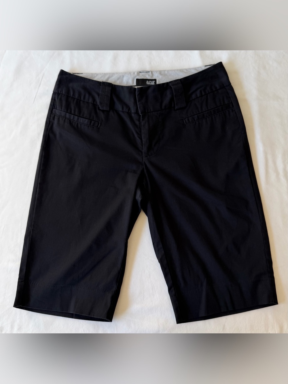 A.N.A Black Twill Bermuda Shorts Cotton Women’s Size 4